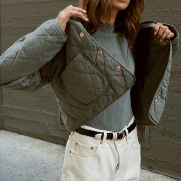 Nation LTD Quilted Puffer Jacket in Gray - Picture 1 of 1